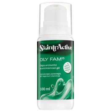 Oily Fam olajos arctisztító és sminklemosó gél MCT olajjal és E-vitaminnal, 100 ml